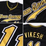 Custom Personalized Black Gold-White Baseball Jersey for Men and Women Personalized Black Gold-White Baseball Jersey 4