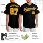 Personalized Baseball Jersey in Black Gold and White - Custom Number 5 Personalized Black Gold-White Baseball Jersey 5