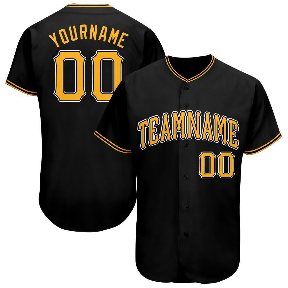 Custom Black Gold-White Baseball Jersey for Adults - Personalize Your Team Spirit Jersey Personalized Black Gold-White Baseball - Image 7