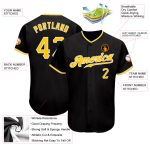 Personalized Black and Gold Baseball Jersey for Men and Women - Custom White 6 Personalized Black Gold-White Baseball Jersey