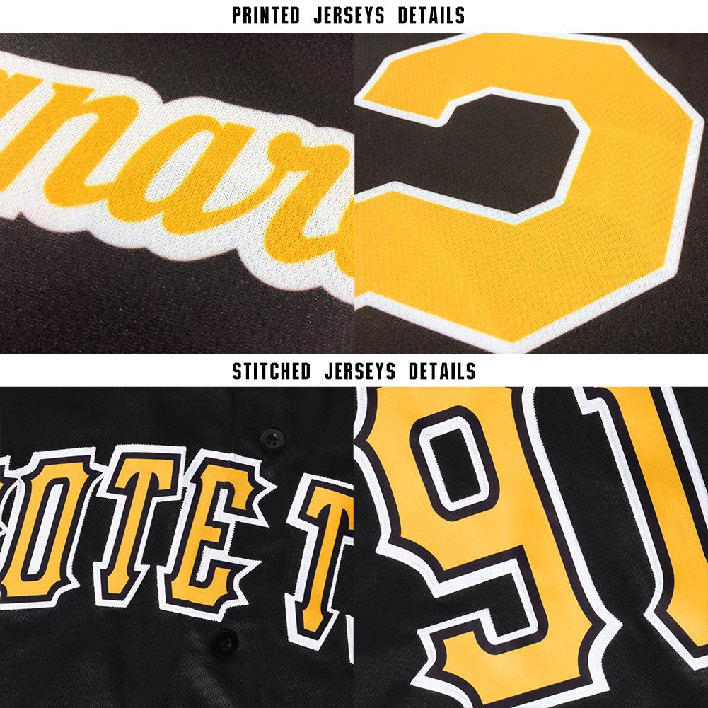 Custom Black Gold-White Baseball Jersey for Adults - Personalize Your Team Spirit Jersey Personalized Black Gold-White Baseball - Image 6
