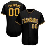 Custom Name Number Baseball Jersey - Personalized Black Gold-White Team Jersey 4968 Personalized Black Gold-White Baseball