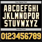 Personalized Varsity Letterman Hoodie Jacket - Black Gold-White Full-Snap Bomber Personalized Black Gold-White Bomber Full-Snap