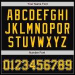 Personalized Bomber Jacket Black Gold-White Full-Snap Varsity Letterman Jacket 2 Personalized Black Gold-White Bomber Full-Snap