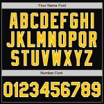 Personalized Varsity Letterman Jacket Black Gold-White Full-Snap Bomber Personalized Black Gold-White Bomber Full-Snap Varsity
