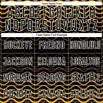 Personalized Black and Gold Geometric Lines Soccer Jersey Uniform for Sublimation Personalized Black Gold-White Geometric