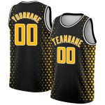Custom City Edition Basketball Jersey - Personalized Black Gold-White Halftone with Name & Number Personalized Black Gold-White