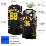 Personalized Basketball Jersey - Black Gold White Halftone City Edition Personalized Black Gold-White Halftone City Edition