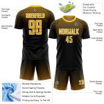 Personalized Sublimation Soccer Jersey - Black Gold and White Halftone Dots Design Personalized Black Gold-White Halftone