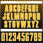 Custom Name Number Soccer Jersey - Personalized Black Gold White Halftone Dots Sublimation Team Uniform Personalized Black