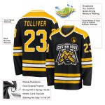 Personalized Black Gold White Hockey Jersey - Custom Sport Jersey 2 Personalized Black Gold-White Hockey Jersey 2