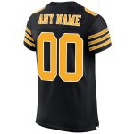 Customizable Football Jersey with Personalized Name and Number - Black Gold-White Mesh Authentic Design Personalized Black