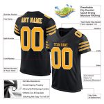 Personalized Black Gold White Football Jersey - Custom Mesh Jersey 2 Personalized Black Gold-White Mesh Football Jersey 2