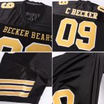Personalized Black Gold White Football Jersey - Custom Mesh Jersey 2 Personalized Black Gold-White Mesh Football Jersey 2