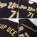 Custom Black Gold-White Performance T-Shirt - Personalized Activewear Top Personalized Black Gold-White Performance T-Shirt