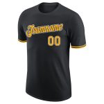 Custom Black Gold-White Performance T-Shirt - Personalized Activewear Top Personalized Black Gold-White Performance T-Shirt
