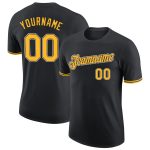 Custom Black Gold-White Performance T-Shirt for Men and Women - Personalized Active Wear Personalized Black Gold-White Performance