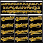 Custom Team Name Number Black Gold-White Golf Polo Shirt Performance Vapor Personalized Black Gold-White Performance Vapor