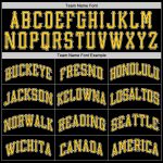 Custom Team Basketball Jersey with Personalized Name and Number - Black Gold White Round Neck Rib-Knit Design Personalized