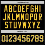 Custom Team Basketball Jersey with Personalized Name and Number - Black Gold White Round Neck Rib-Knit Design Personalized