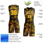 Personalized Black Gold White Round Neck Basketball Jersey Suit - Sublimation Style Personalized Black Gold-White Round Neck