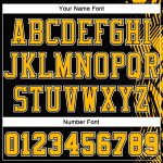 Personalized Basketball Jersey in Black Gold and White, Round Neck Sublimation Design Personalized Black Gold-White Round
