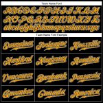 Personalized Black White Gold Sleeveless Baseball Jersey for Men and Women Personalized Black Gold-White Sleeveless Baseball