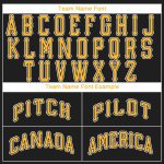 Custom Name Number Black Gold White Softball Jersey - Personalized Team Jersey Personalized Black Gold-White Softball Jersey