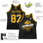 Personalized Black Gold-White Throwback Basketball Jersey - Custom Sports Apparel Personalized Black Gold-White Throwback
