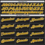 Personalized Black and Gold Throwback Basketball Jersey for Kids 4 Personalized Black Gold-White Throwback Basketball Jersey