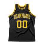 Custom Black and Gold Basketball Jersey - White Throwback Style Personalized Black Gold-White Throwback Basketball Jersey