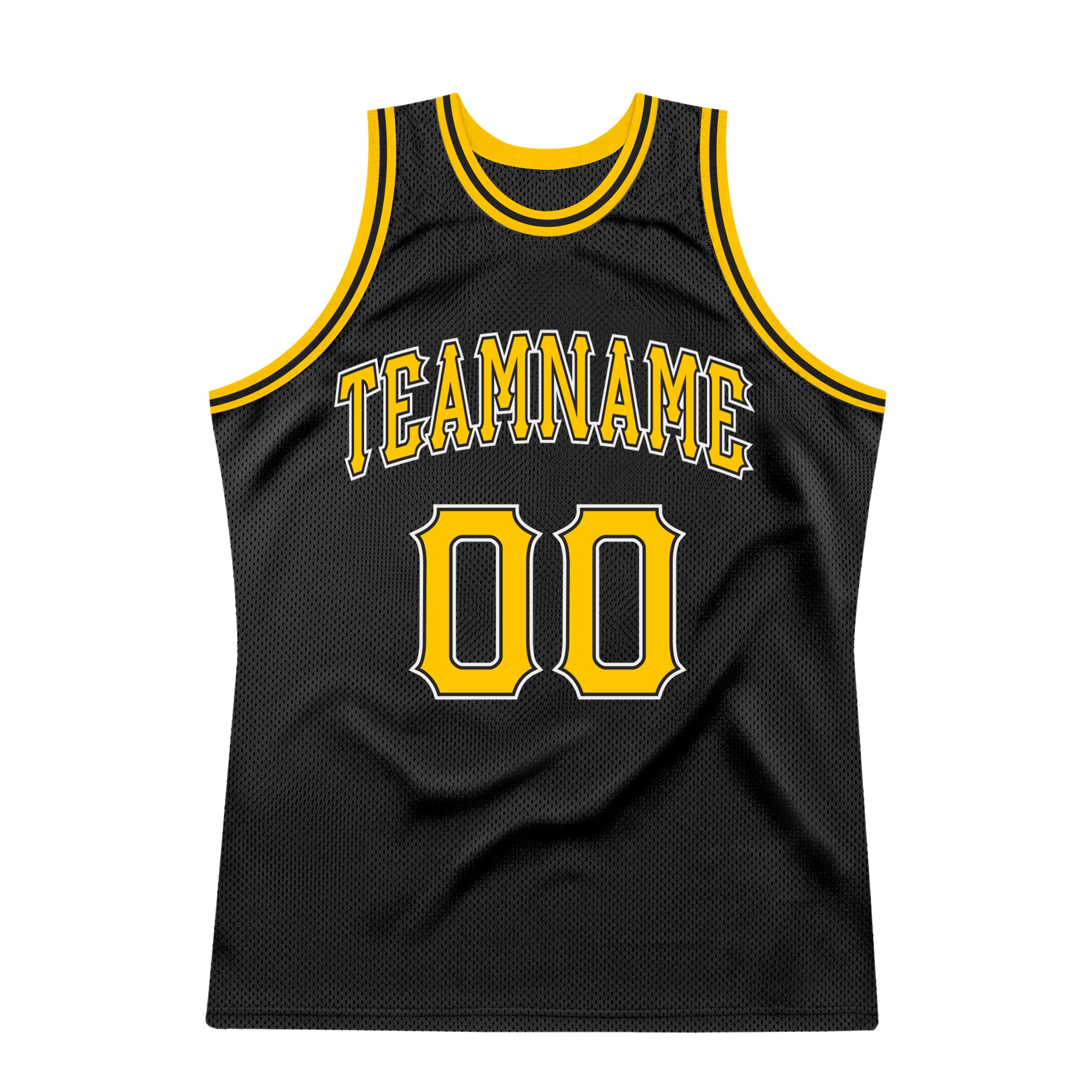 Custom Black and Gold Basketball Jersey - White Throwback Style Personalized Black Gold-White Throwback Basketball Jersey - Image 5