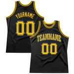 Custom Black and Gold Basketball Jersey - White Throwback Style Personalized Black Gold-White Throwback Basketball Jersey
