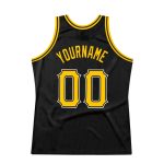Custom Black and Gold Basketball Jersey - White Throwback Style Personalized Black Gold-White Throwback Basketball Jersey