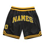 Personalized Black Gold White Basketball Shorts - Throwback Style for Men Personalized Black Gold-White Throwback Basketball
