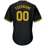 Personalized Baseball Jersey Shirt in Black, Gold, White - Throwback Rib-Knit Style Personalized Black Gold-White Throwback