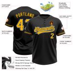 Personalized Black Gold White Unisex Softball Jersey - Two-Button Design Personalized Black Gold-White Two-Button Unisex