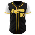 Personalized Black and Gold Two Tone Baseball Jersey for Men and Women Personalized Black Gold-White Two Tone Baseball Jersey