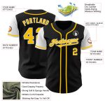 Personalized Black and Gold Two Tone Baseball Jersey for Men and Women Personalized Black Gold-White Two Tone Baseball Jersey