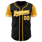 Personalized Black Gold White Two Tone Baseball Jersey - Custom Jersey for Men and Women Personalized Black Gold-White Two