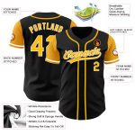Personalized Black Gold White Two Tone Baseball Jersey - Custom Jersey for Men and Women Personalized Black Gold-White Two