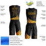 Personalized Black Gold Basketball Jersey Sublimation Round Neck Suit for Men Personalized Black Gold Wind Shapes Round Neck
