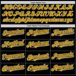 Personalized Baseball Jersey in Black Gold-Yellow for Custom Supporter Gear Personalized Black Gold-Yellow Baseball Jersey