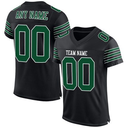 Personalized Gotham Black Green-White Football Jersey Custom Name & Number - Authentic Team Gear Personalized Black Gotham