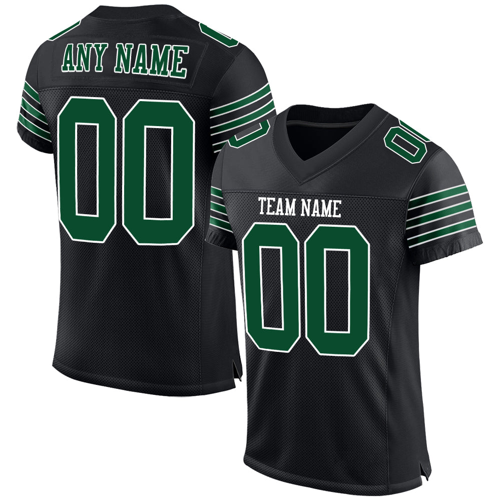 Personalized Gotham Black Green-White Football Jersey Custom Name & Number - Authentic Team Gear Personalized Black Gotham
