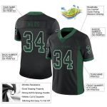 Personalized Black Green-White Drift Fashion Football Jersey - Customizable Personalized Black Gotham Green-White Mesh Drift