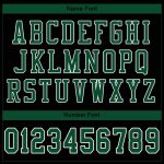 Personalized Black Mesh Football Jersey - Gotham Green and White Design Personalized Black Gotham Green-White Mesh Football