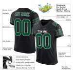 Personalized Black Mesh Football Jersey - Gotham Green and White Design Personalized Black Gotham Green-White Mesh Football