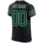 Personalized Black Mesh Football Jersey - Gotham Green and White Design Personalized Black Gotham Green-White Mesh Football