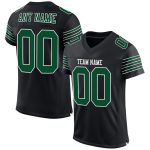 Personalized Black Mesh Football Jersey - Gotham Green and White Design Personalized Black Gotham Green-White Mesh Football